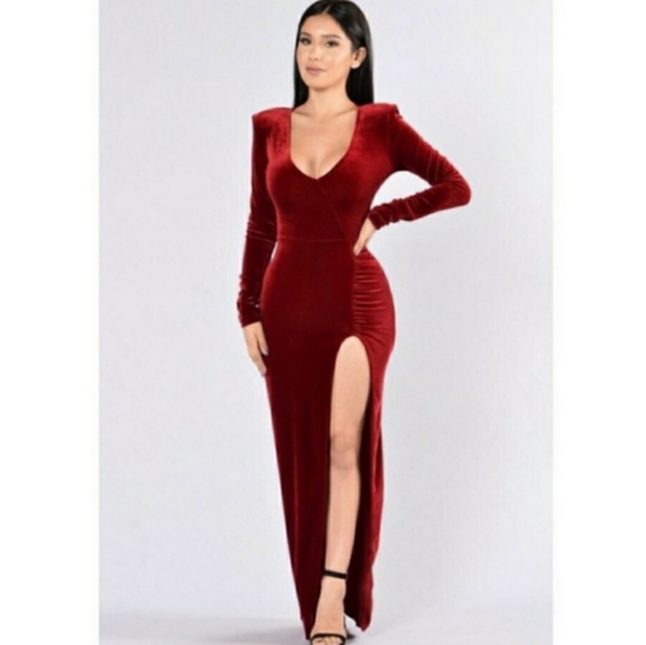 NWT: FASHION NOVA VELOUR PARTY DRESS M/L - Picture 3 of 8